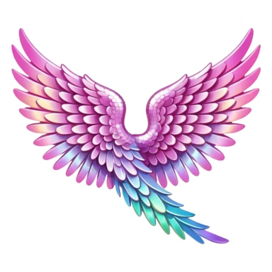 Pink sparkly angel wing sticker