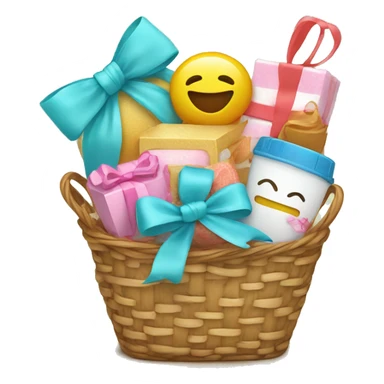 cute gift basket with cute gifts  sticker