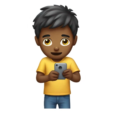 Boy playing on phone sticker