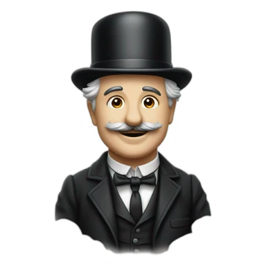charlie chaplin avec une raie sur le côté sticker
