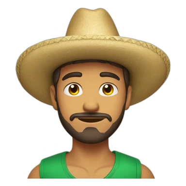 young man wearing a mexican hat with short beard sticker