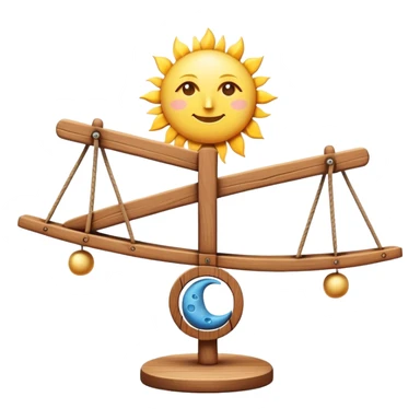 balanced seesaw with sun and moon symbols sticker