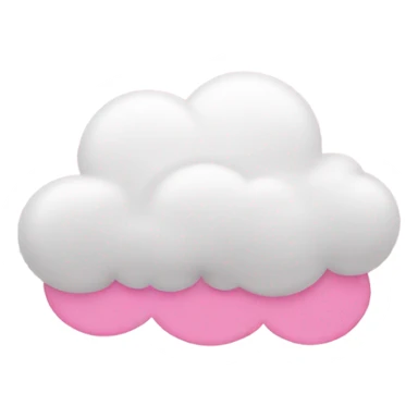 cloud emoji with pink heats sticker