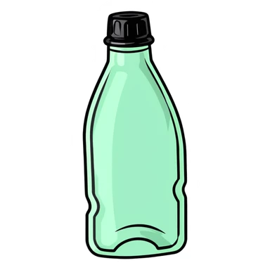 crumpled plastic bottle, style 3 sticker