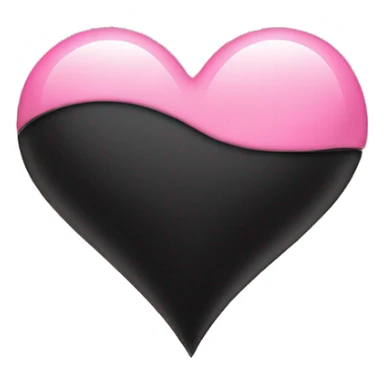 Half black and half pink heart sticker