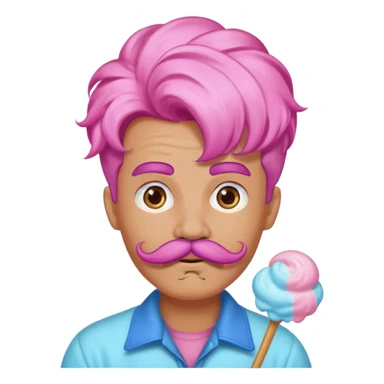 cloud person cotton candy sassy very big mustached sticker