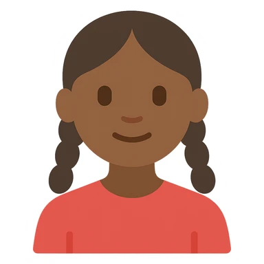 dark skin girl with braids wearing a red shirt sticker