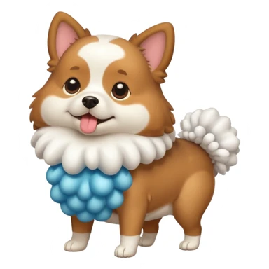 a full body of cute dog with puffer sticker