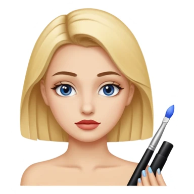 jeune adulte avec du maquillage sans pinceau sticker