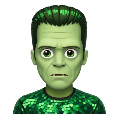 Frankenstein with dark green sequin outfit sticker