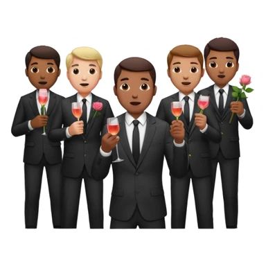 Create emoji but must be men that holding rosé stem in his mouth sticker