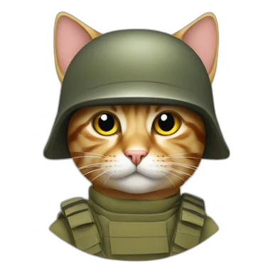 Cat looks like soldier  sticker