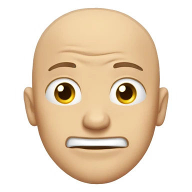 A bald man with a lightning-shaped scratch on his head, crying in frustration. sticker