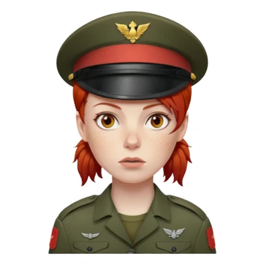 Female Soldier red hair just sticker
