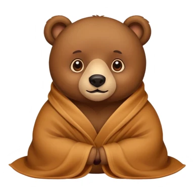 Bear cozy in blanket sticker