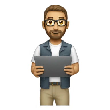 white programmer with laptop sticker