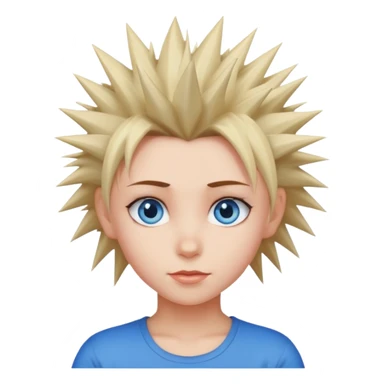 spiky hair blue eyes girl sticker
