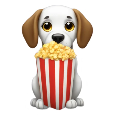 Dog eating popcorn sticker