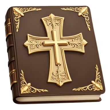 closed bible with a cross on the cover sticker