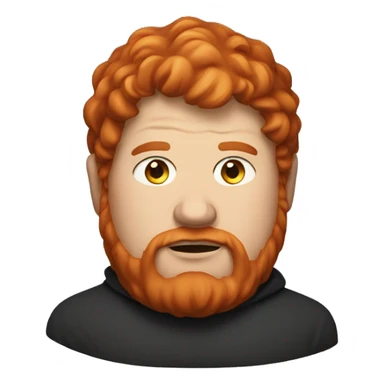 Fat face redheaded man in a hood sticker