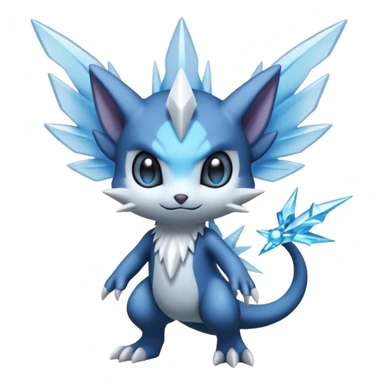Elemental dark dusky mechanical frosty fairy-like fantasy epic rare Glalie-Sneasel-Togetic-Pokémon-Fakémon-hybrid-creature sticker