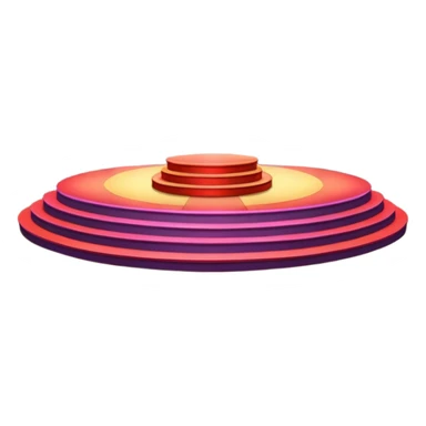 A concert-style stage with colored lights pointing downward. sticker