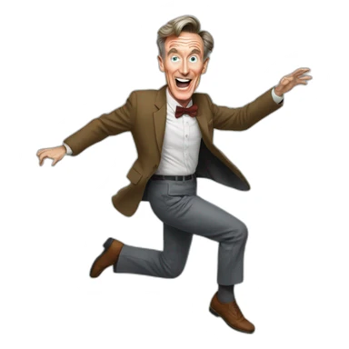 bill nye jumping  sticker