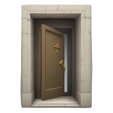 open door to the crypt sticker