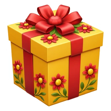 Decorative flower Gift Box yellow sticker