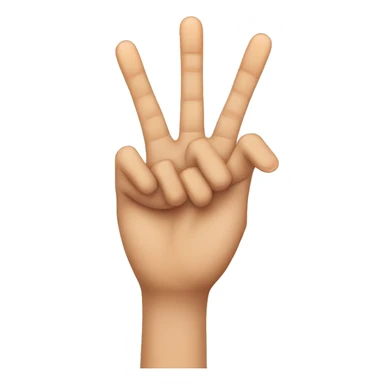 hand three middle fingers up two others touching in front sticker
