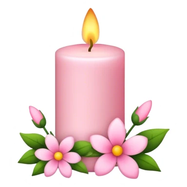 Spring light pink candle with flowers  sticker