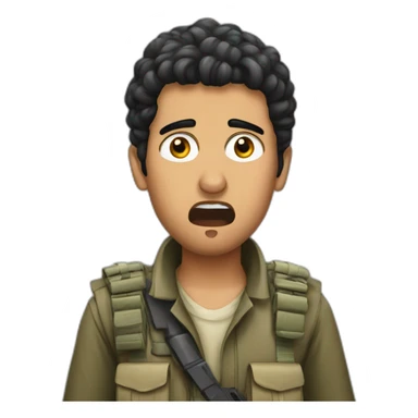 Shocked Houthi fighter sticker