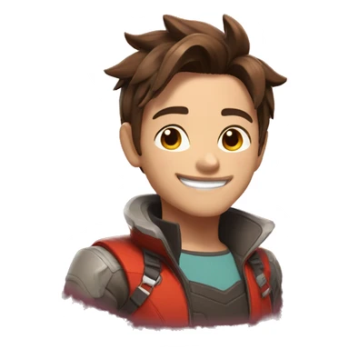 happy tracer in red with short hair sticker