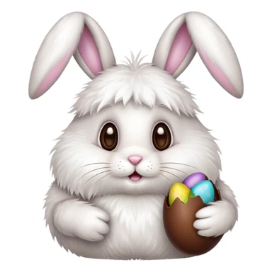 Easter bunny with chocolate sticker