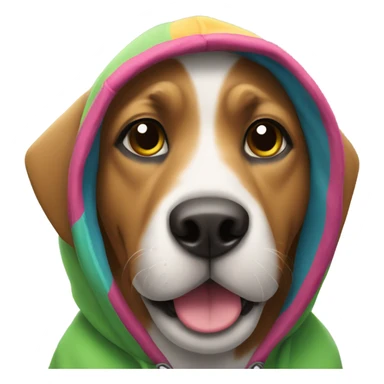 Dog wearing hoody sticker