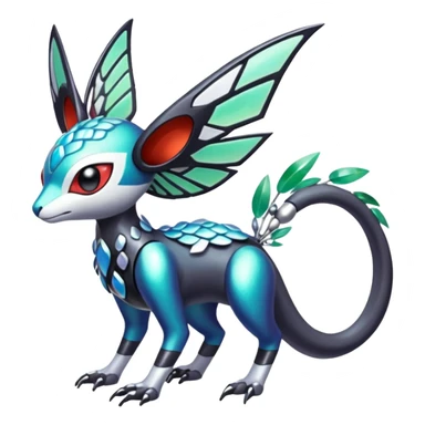 Shiny Colorful Exotic Futuristic Cyber-Vernid-Trico-Meloetta-Latias-Koraidon-Peppercat-Protogen-Pokémon-Digimon-Fakémon-fusion-hybrid-creature sticker