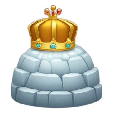 igloo with king crown on top sticker