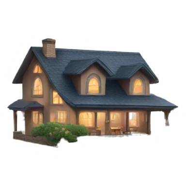 house near a lake sticker