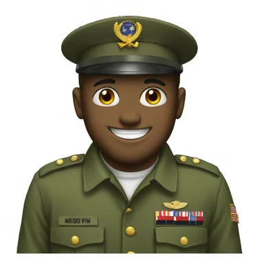 Smiling emoji in military  sticker