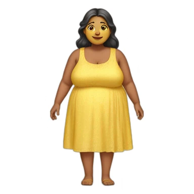 Fat yellow dress indian mom sticker