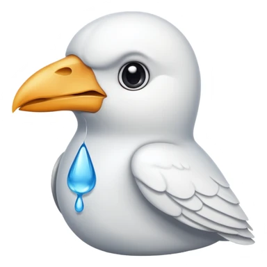 a white crow emoji with a tear sticker