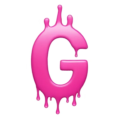 the letter G and there is a dot on it, in pink shades, dripping from it sticker
