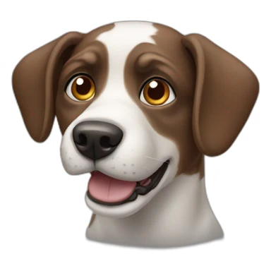 Dog with one hanging ear sticker