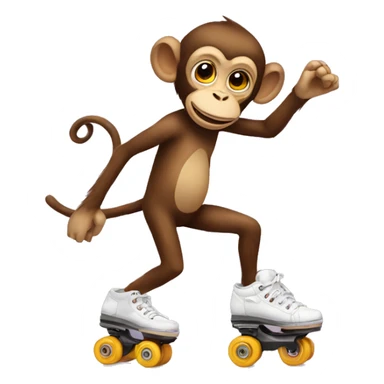 monkey on rollerskates sticker