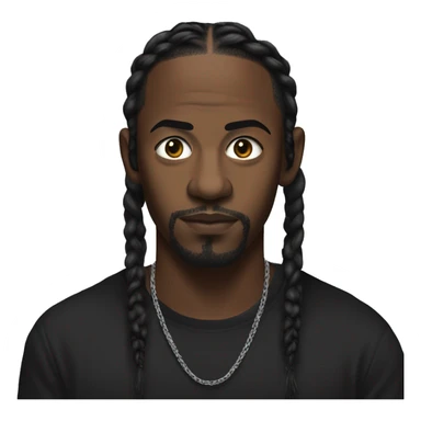 Kendrick Lamar with braids no facial hair in a black t-shirt make him wae sticker