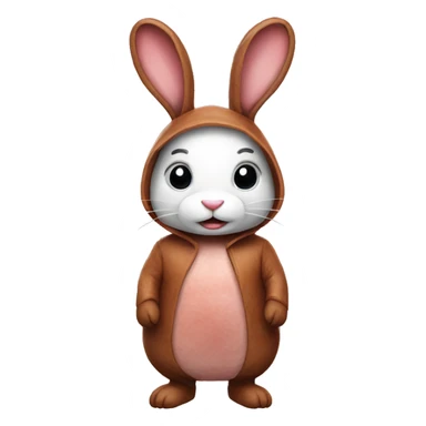 Rabbit wearing meat costume  sticker