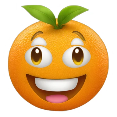orange fruit with a happy face sticker
