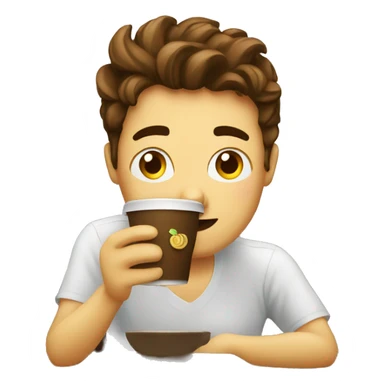 Emoji tomando un cafe sticker