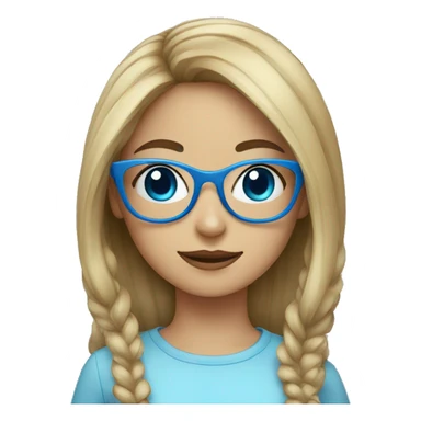girl with cat and blue glasses sticker