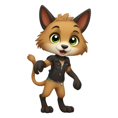 Anthro Fursona Furry Edgy Cool Cute Full body sticker